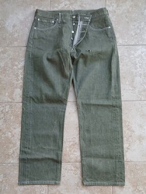 Levi's 501XX 36 x 30 Men's Straight Fit Jeans in Olive Green